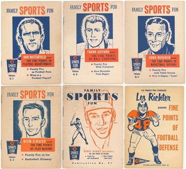 1958 UO28 Union 76 "Sports Club" Instructional Booklets (23 Different) – Featuring Ernie Banks, Frank Gifford and John Wooden